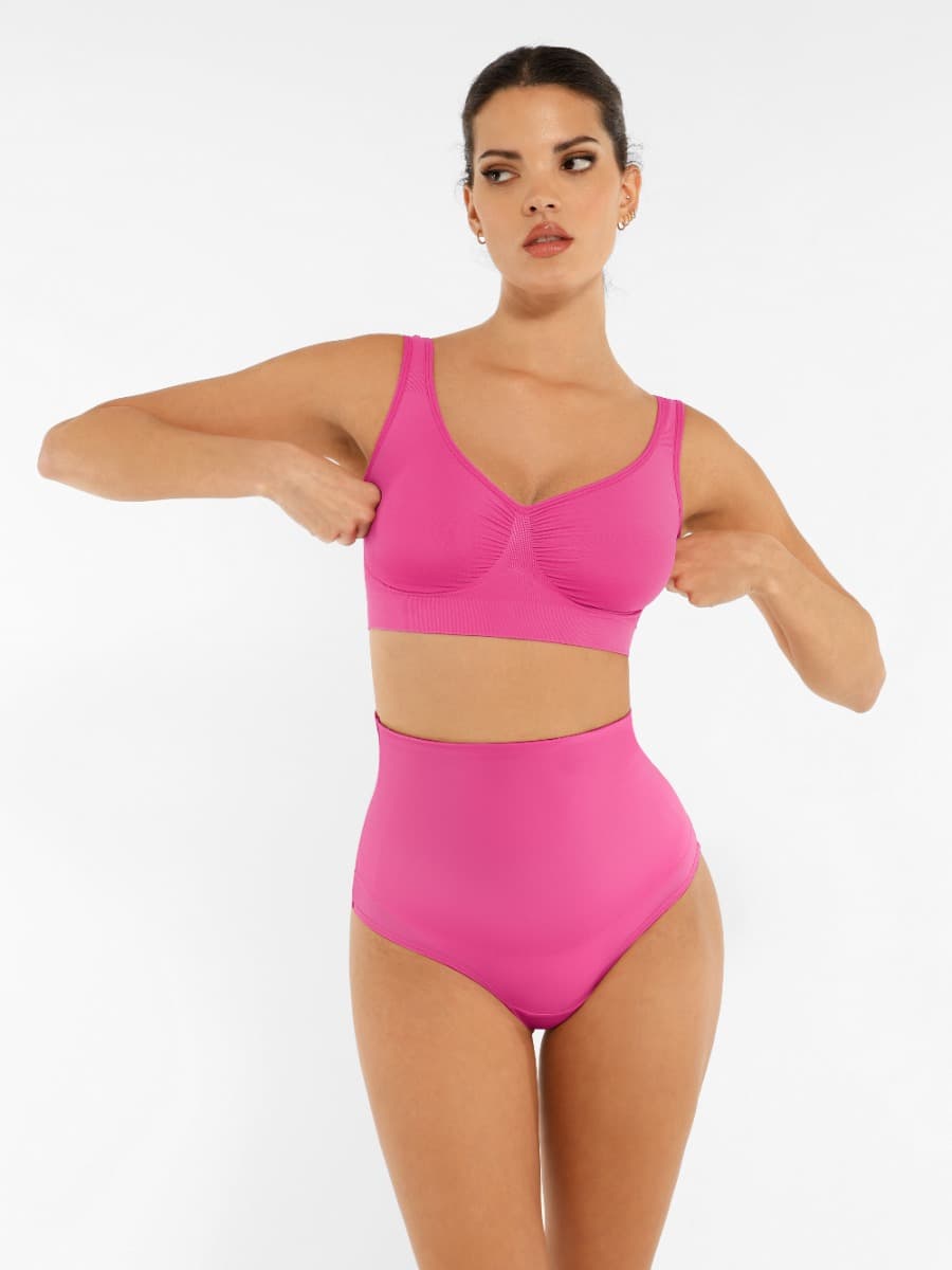 Seamless Bust Enhancing Comfort Bra with Supportive Back