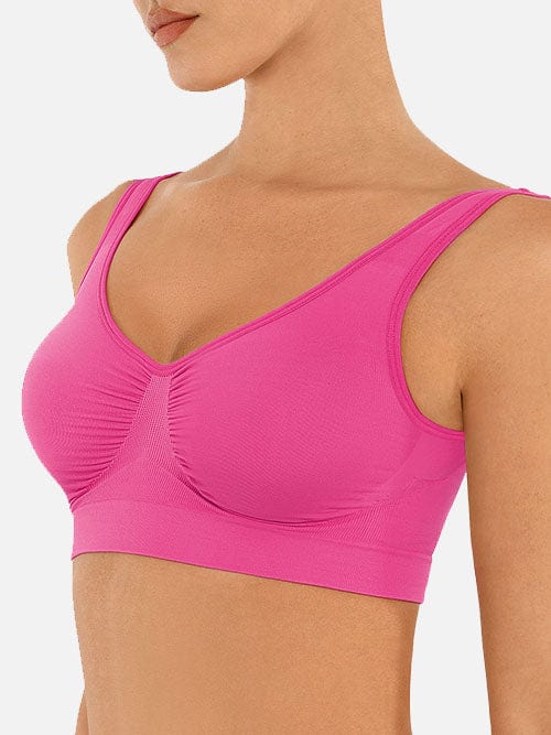 Seamless Bust Enhancing Comfort Bra with Supportive Back