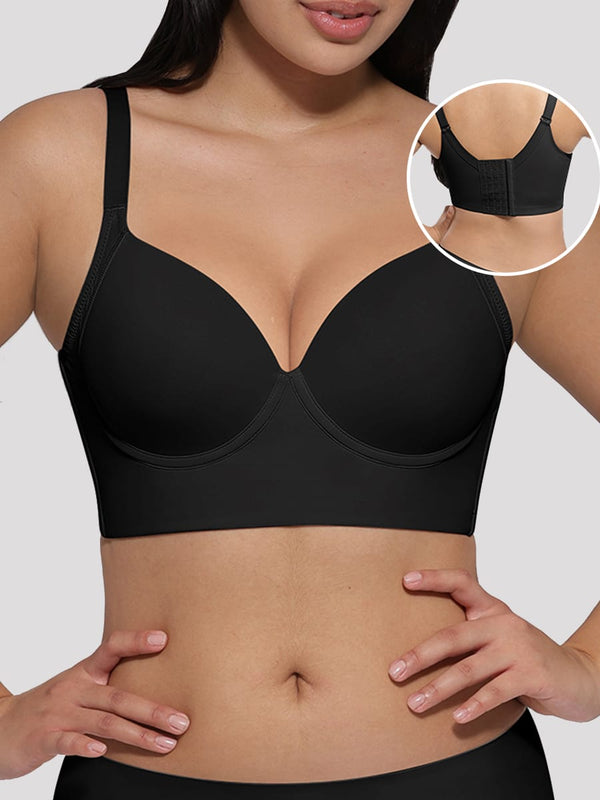 Black Sculpting Push-Up Bra - Full Coverage & Fat Smoothing