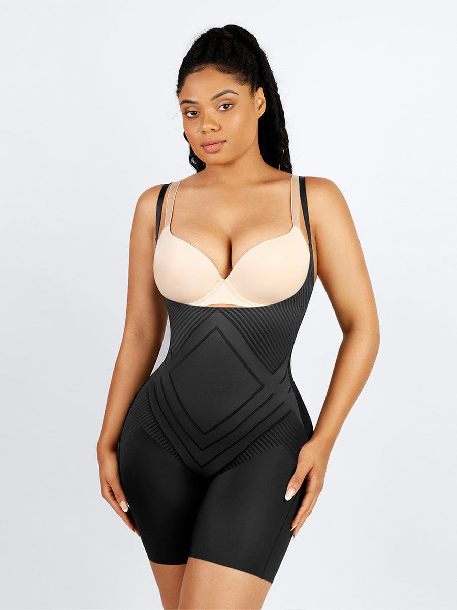 Liquid Spandex Open-Bust Mid-Thigh Shaping Boyshort
