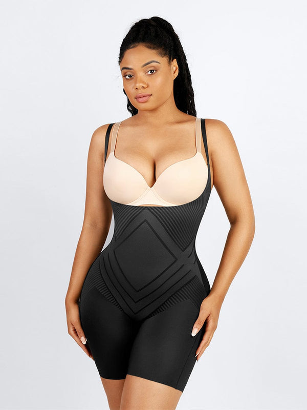Liquid Spandex Open-Bust Mid-Thigh Shaping Boyshort