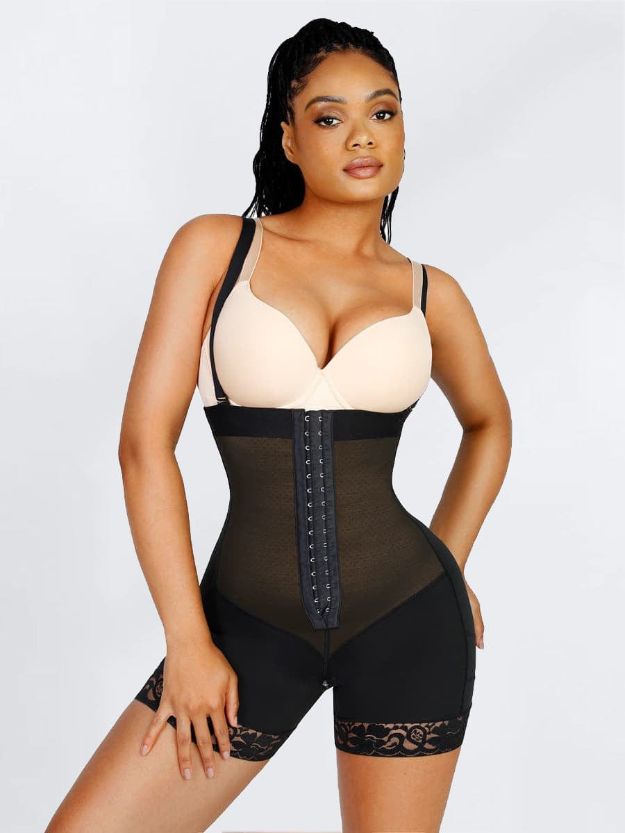 Lace Enchantment: Firm Control Latex Butt-Lifting Shapewear