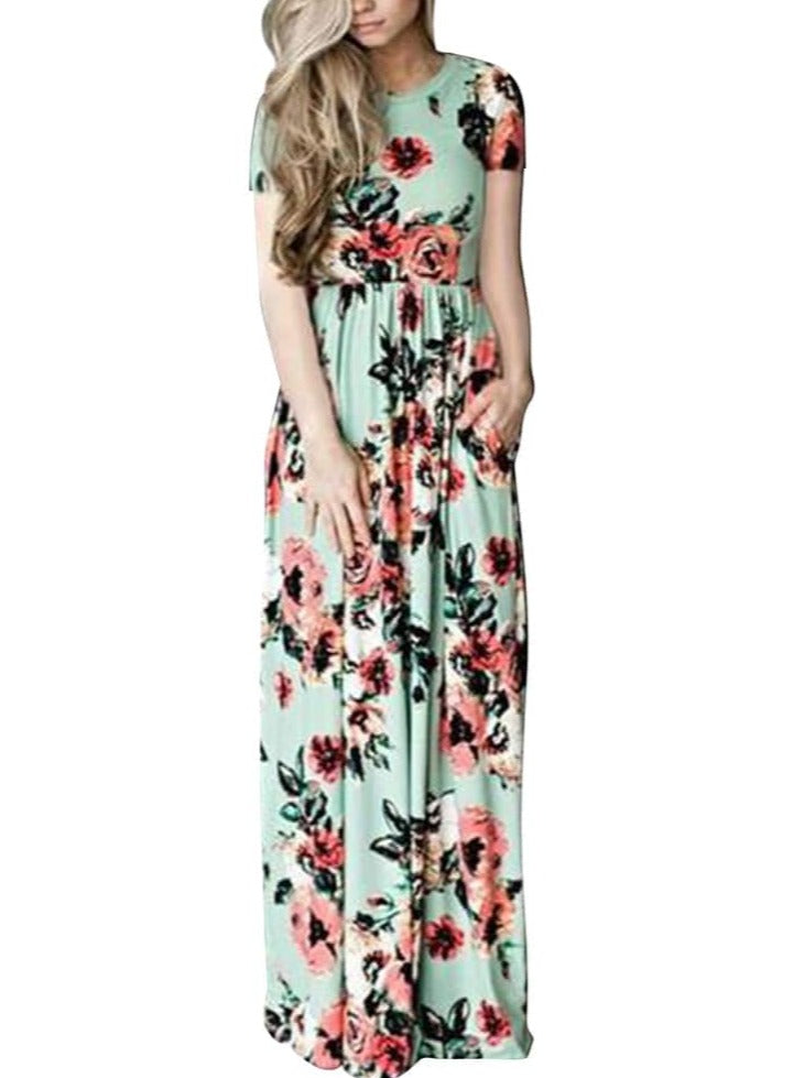 Elegant Floral Dream White Plus-Size Maxi Dress