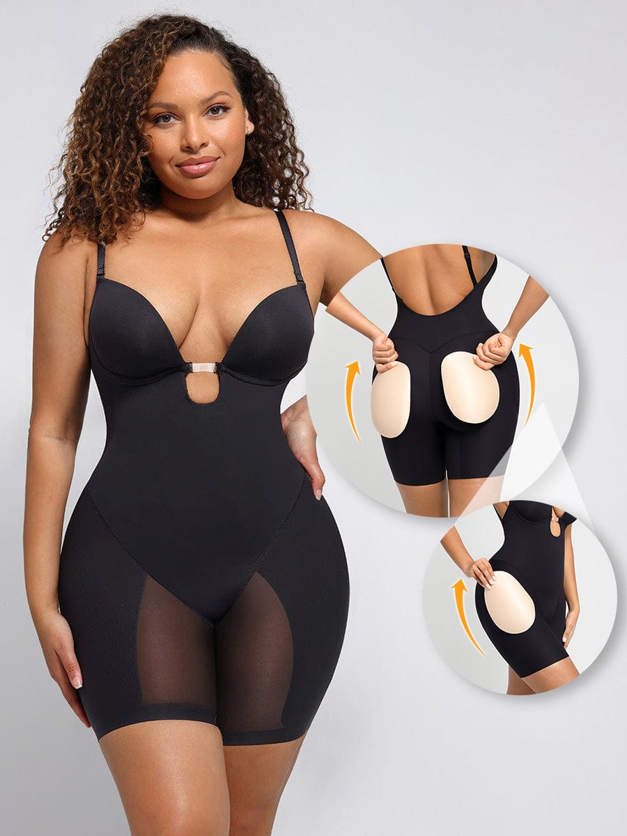 Curvaceous Confidence: Low-Back Mid-Thigh Enhancer with Removable Padding