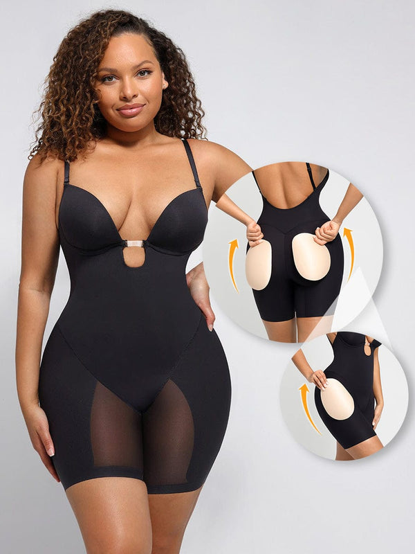 Curvaceous Confidence: Low-Back Mid-Thigh Enhancer with Removable Padding