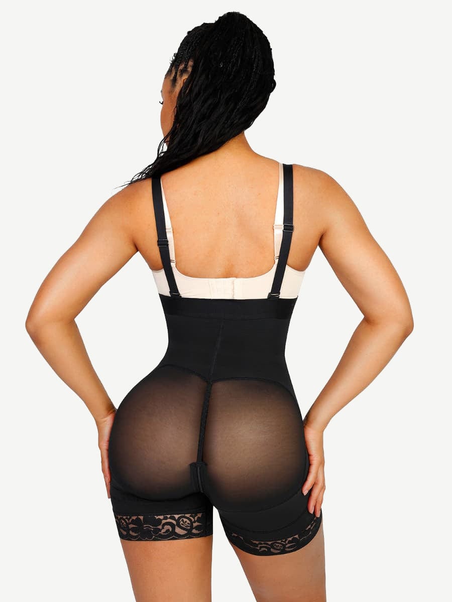 Lace Enchantment: Firm Control Latex Butt-Lifting Shapewear