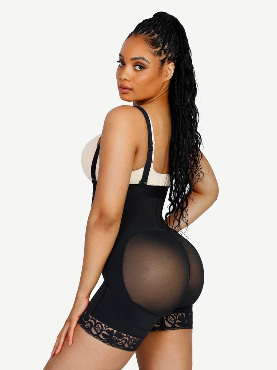 Lace Enchantment: Firm Control Latex Butt-Lifting Shapewear