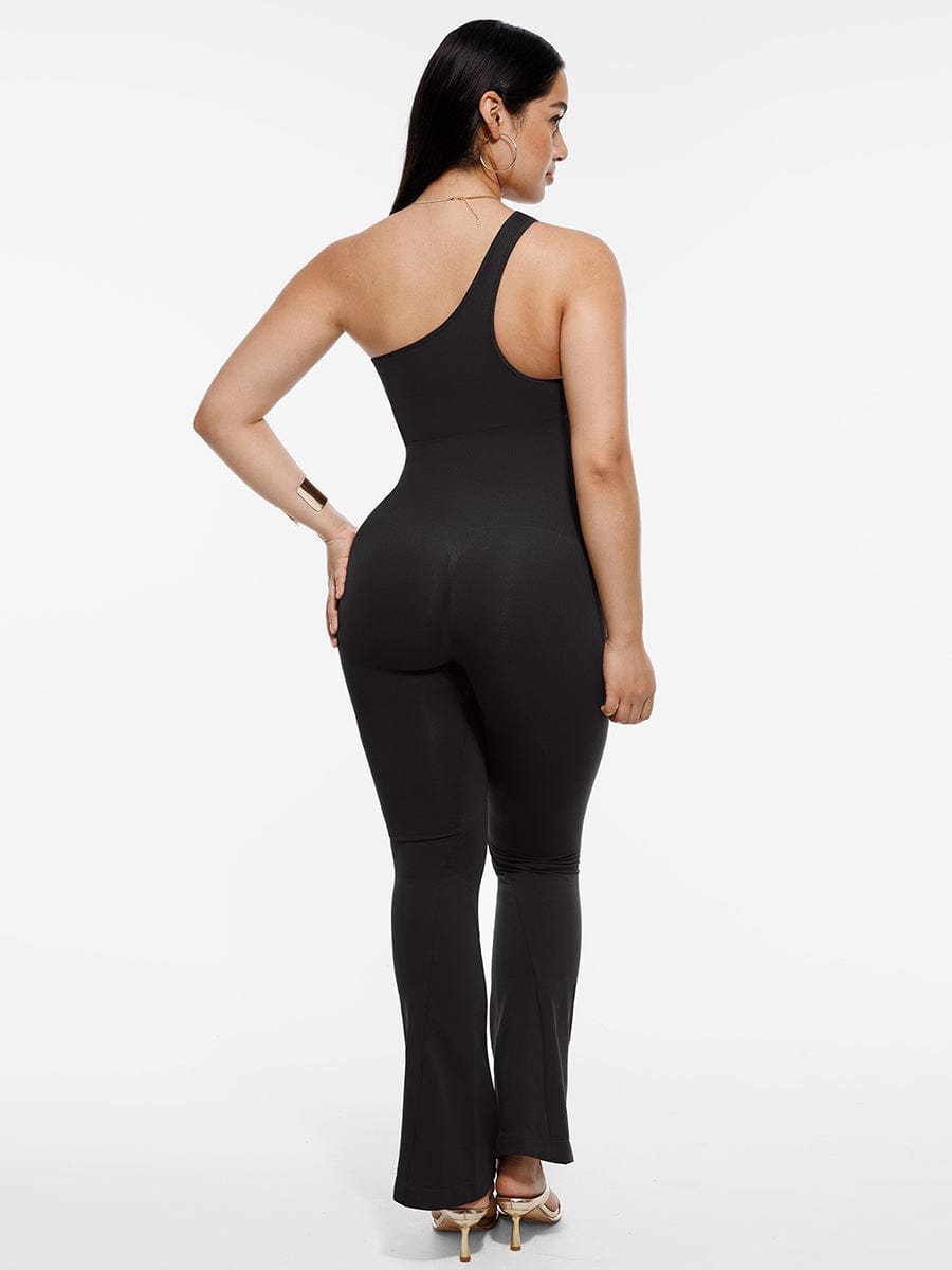 Elegant Seamless Shaping Jumpsuit with Flare Leg Design
