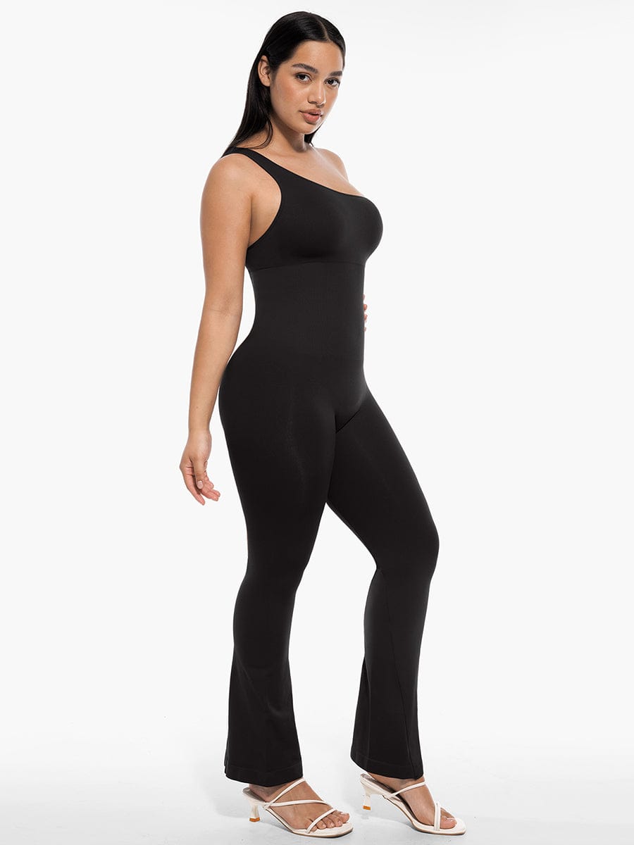 Elegant Seamless Shaping Jumpsuit with Flare Leg Design