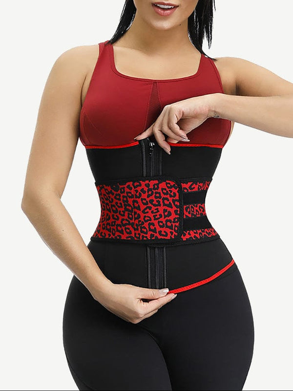 Leopard Print 7 Steel Bone Neoprene Waist Trainer