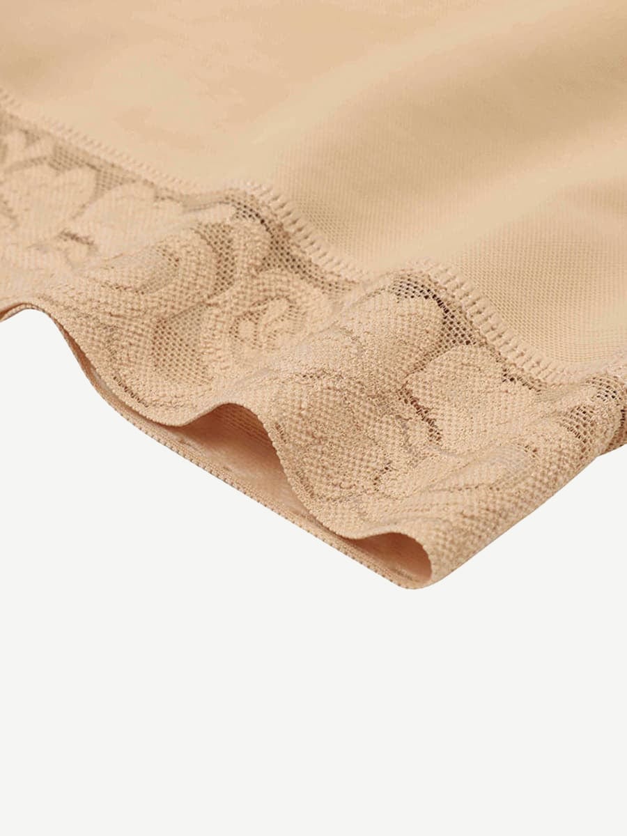 Lace Trim Hourglass Post-Surgical Body Shaper with Sleek Sleeves