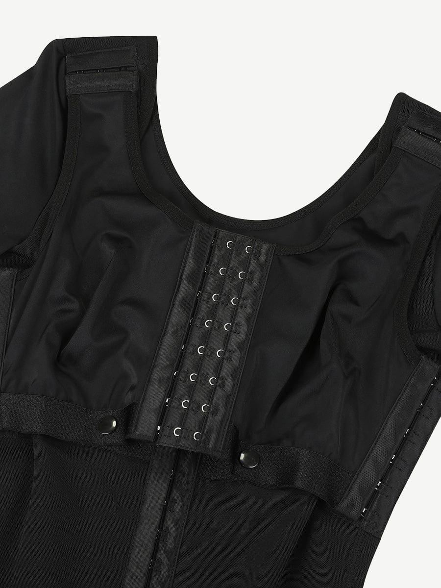 Lace Trim Hourglass Post-Surgical Body Shaper with Sleek Sleeves