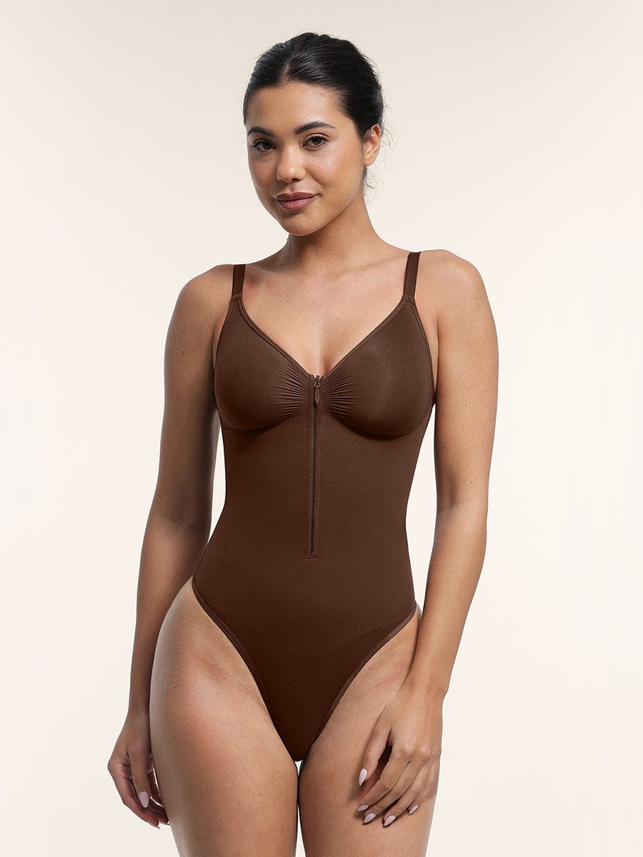 Seamless Plunge Bodysuit - Enhance Your Curves with Hidden Clips