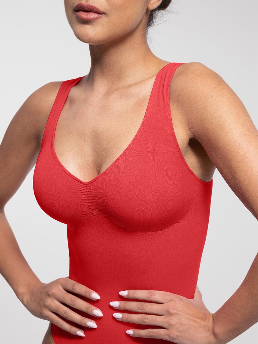 Seamless Thong Bodysuit with Bust Support & Waist Control