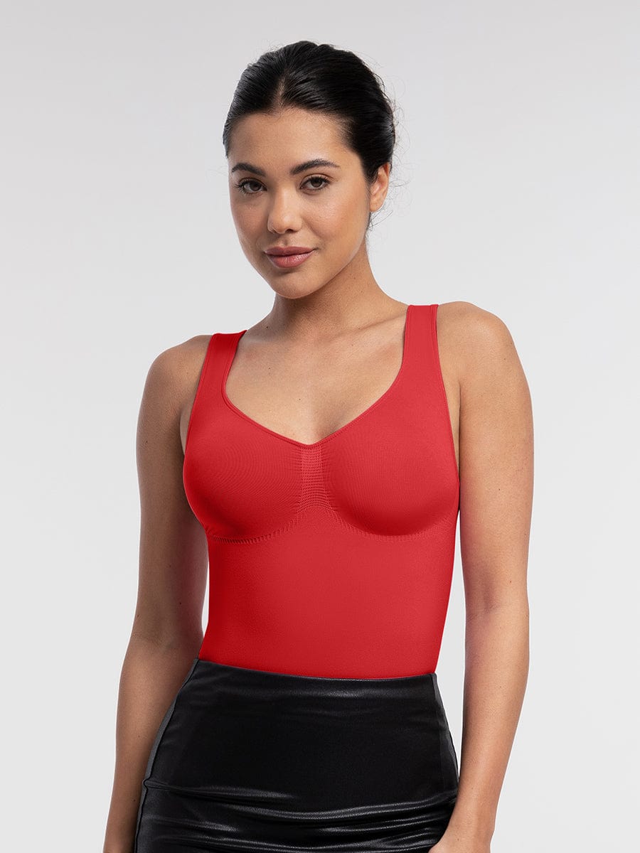 Seamless Thong Bodysuit with Bust Support & Waist Control