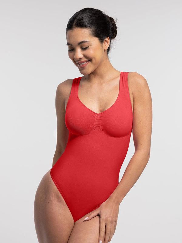 Seamless Thong Bodysuit with Bust Support & Waist Control