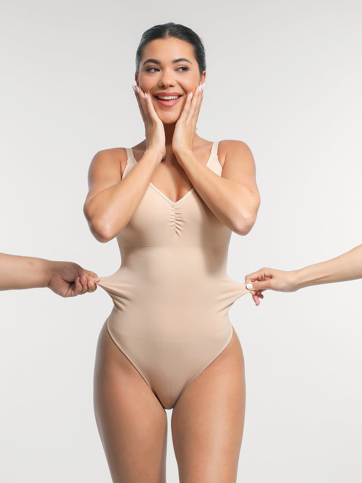 Seamless Thong Bodysuit with Built-in Bra & Tummy Control