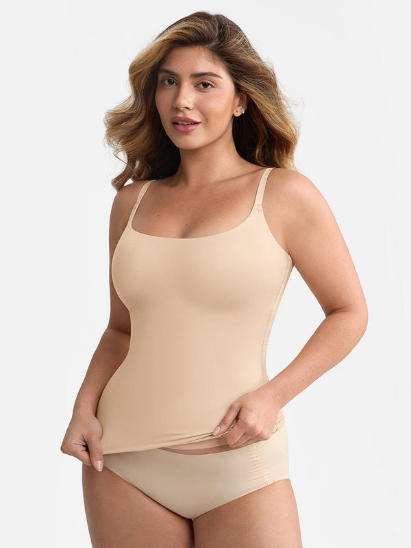 Scoop Neck Tank Top with Light Shaping & Anti-Sheer Lining