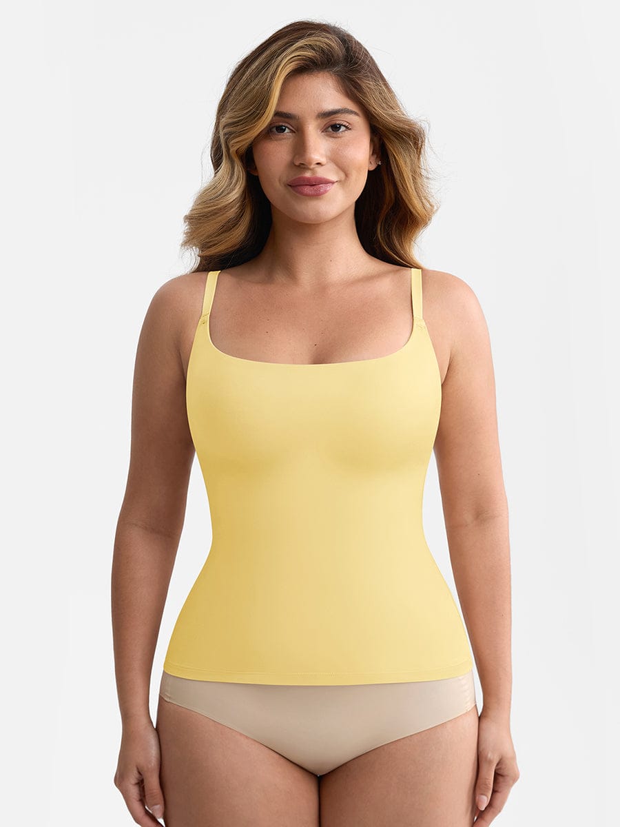 Scoop Neck Tank Top with Light Shaping & Anti-Sheer Lining