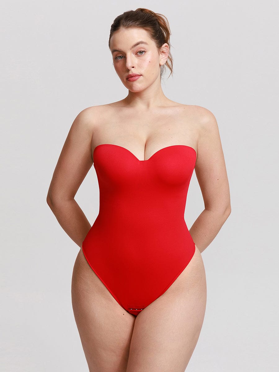 Elegant Strapless Underwire Shaping Bodysuit Thong