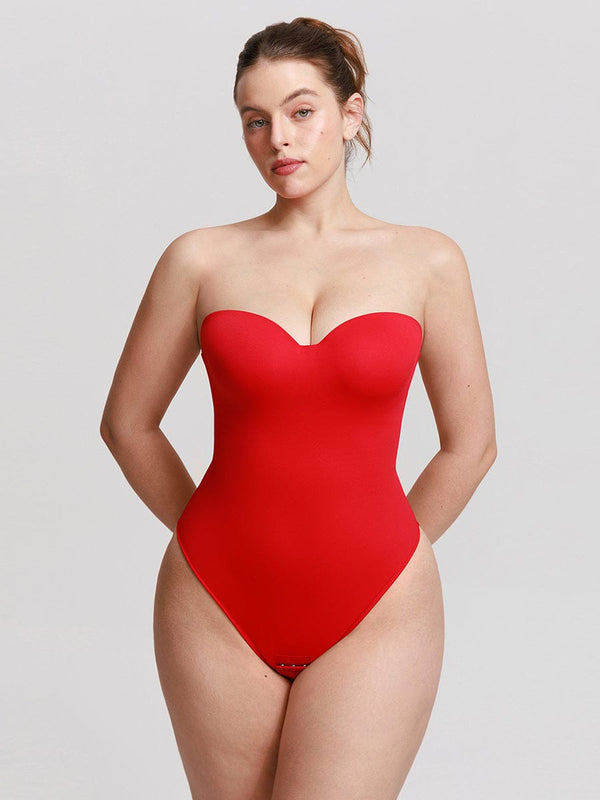 Elegant Strapless Underwire Shaping Bodysuit Thong