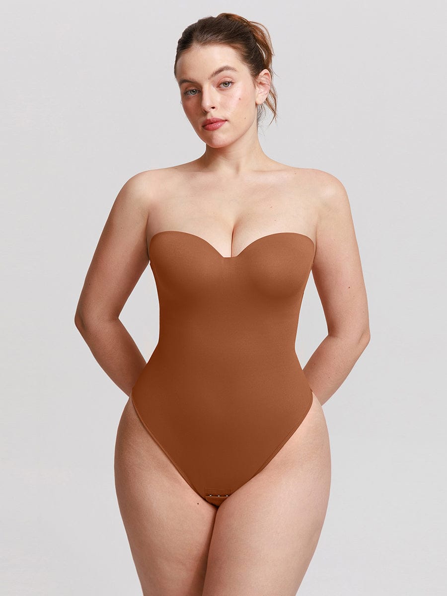Elegant Strapless Underwire Shaping Bodysuit Thong