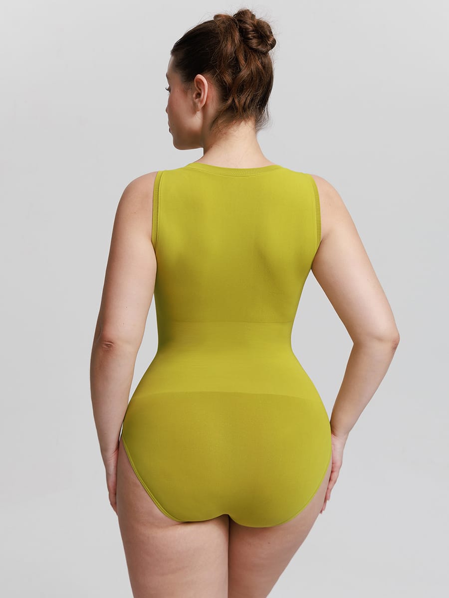 Seamless Comfort Shapewear Bodysuit with Tummy Control & Crew Neck