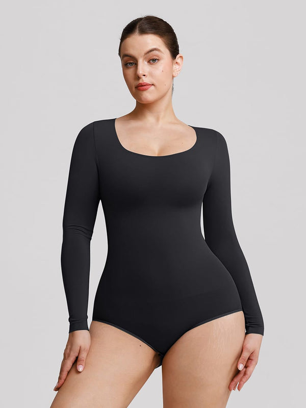 Seamless Butter Soft Scoop Neck Bodysuit with Light Tummy Control