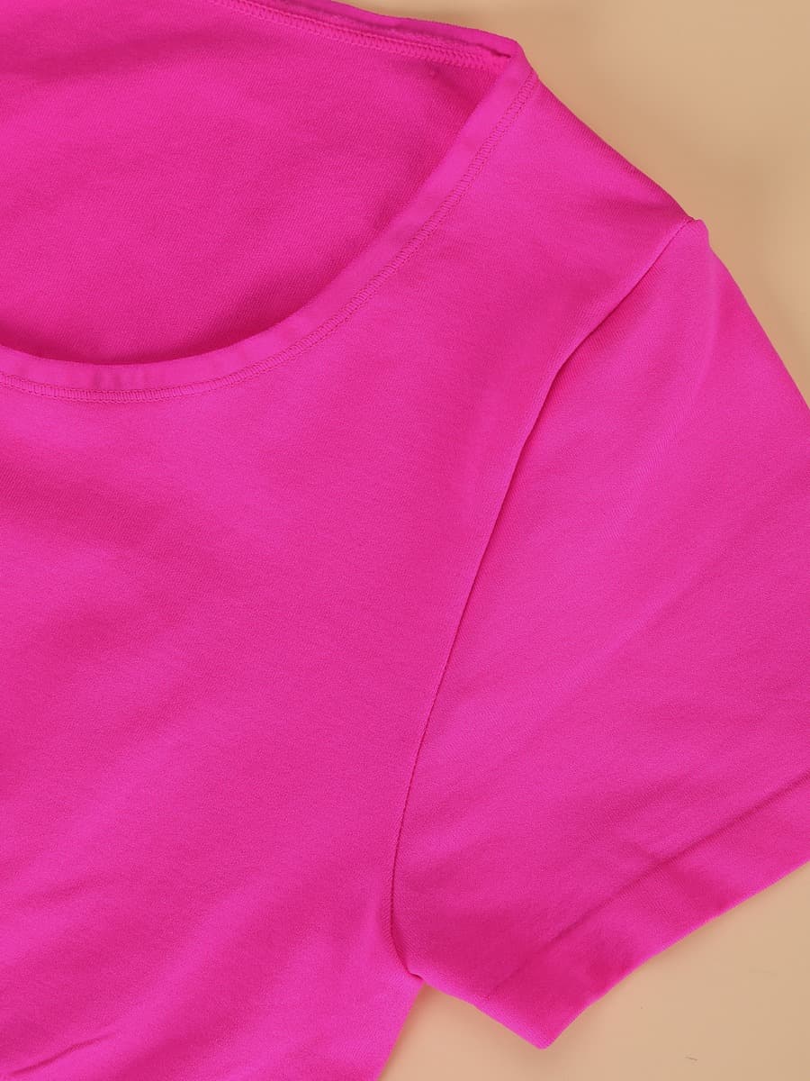 Seamless Elegance: Short-Sleeved Thong Bodysuit