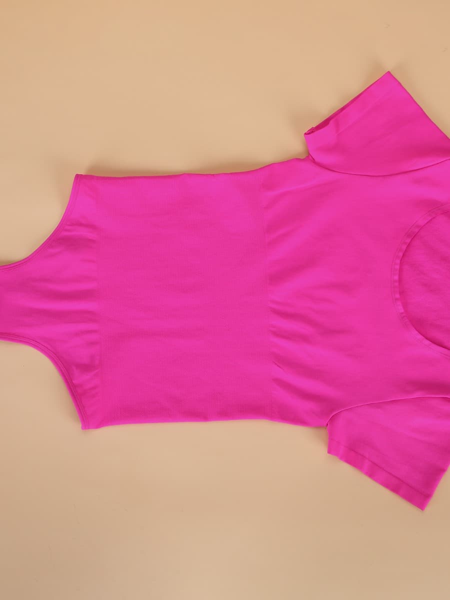 Seamless Elegance: Short-Sleeved Thong Bodysuit