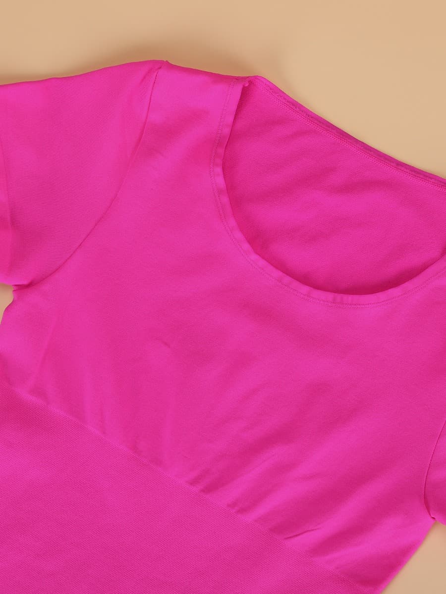 Seamless Elegance: Short-Sleeved Thong Bodysuit
