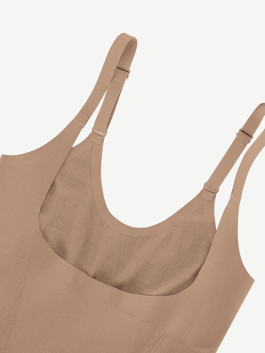 Seamless Open-Bust Tummy Control Mid-Thigh Bodysuit