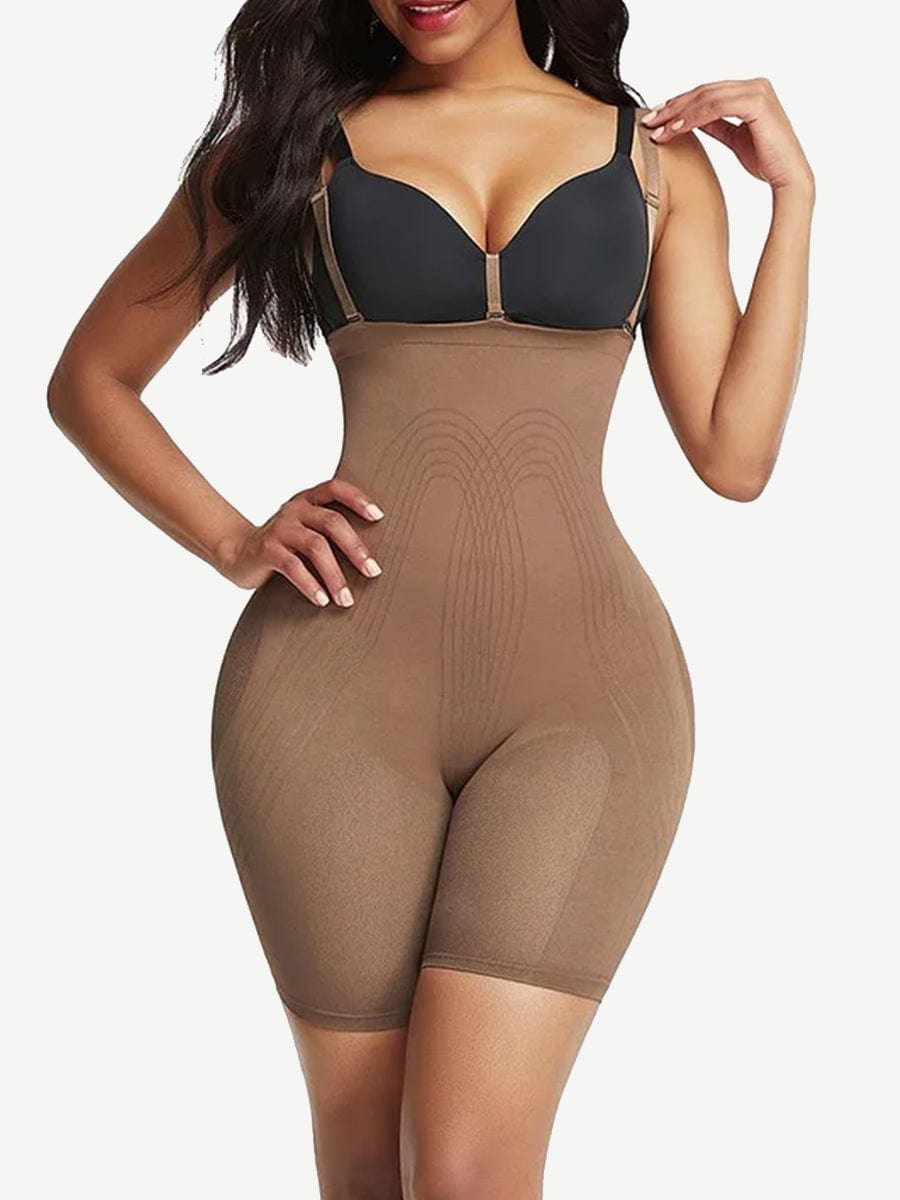 Ultimate Contour Black High-Waisted Shapewear with Secure Bra Clips