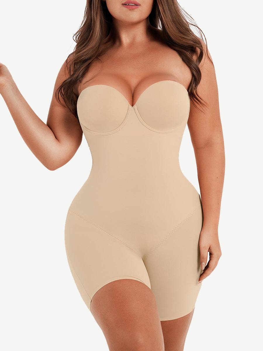 Ultimate Back Smoothing Strapless Bodysuit with Underwire Cups