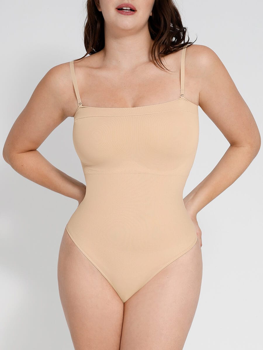 Eco-Friendly Thong Bodysuit with Removable Straps