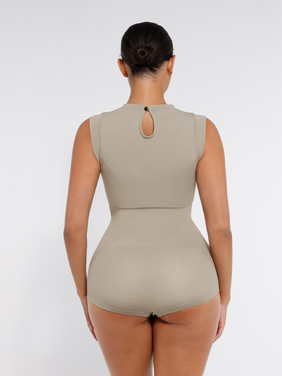 Elegant Seamless Cap Sleeve Shaping Bodysuit