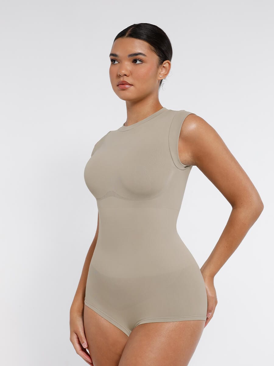 Elegant Seamless Cap Sleeve Shaping Bodysuit