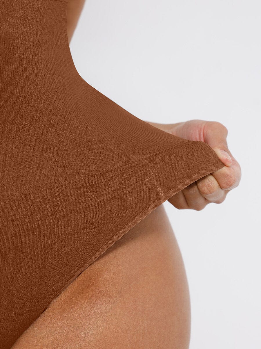 Seamless Deep V Tummy Control Thong Bodysuit