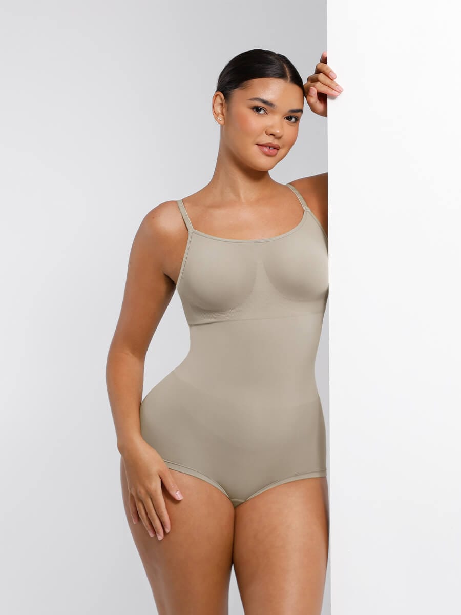 Seamless Waist & Tummy Control Shapewear Bodysuit with Adjustable Straps