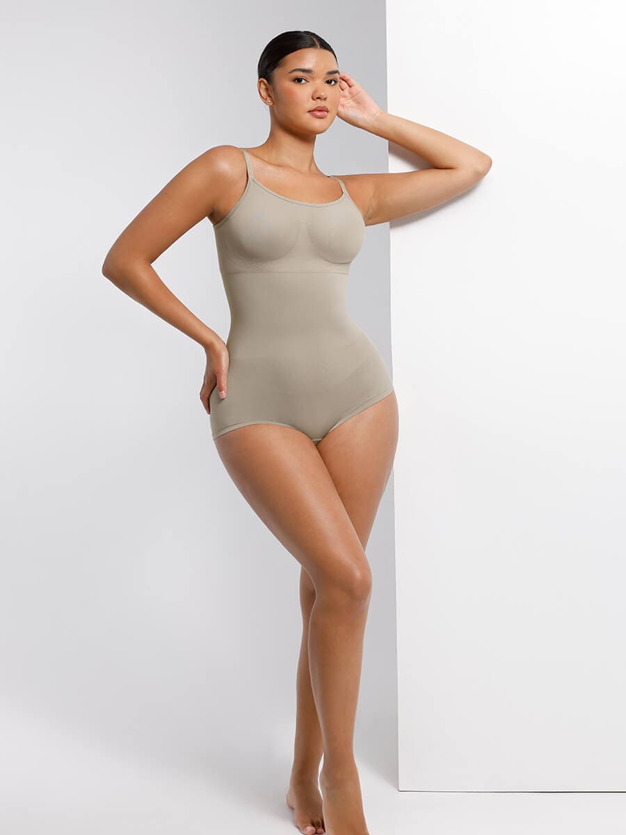 Seamless Waist & Tummy Control Shapewear Bodysuit with Adjustable Straps