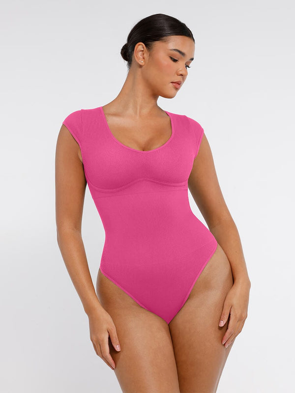 Seamless Deep V Tummy Control Thong Bodysuit