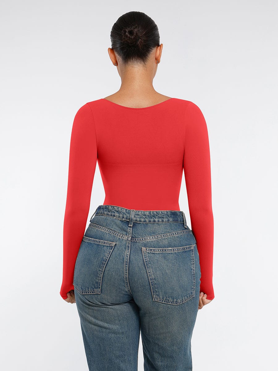 Seamless Long Sleeve Comfort & Control Thong Bodysuit