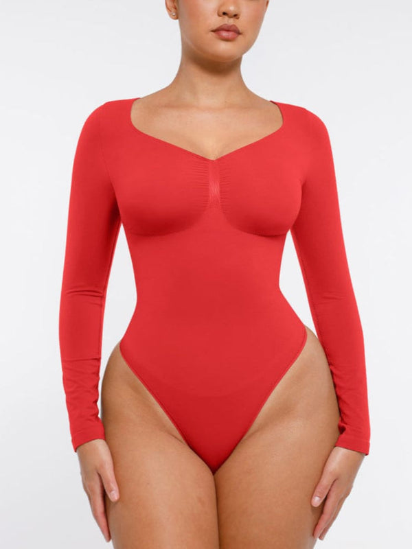 Seamless Long Sleeve Comfort & Control Thong Bodysuit