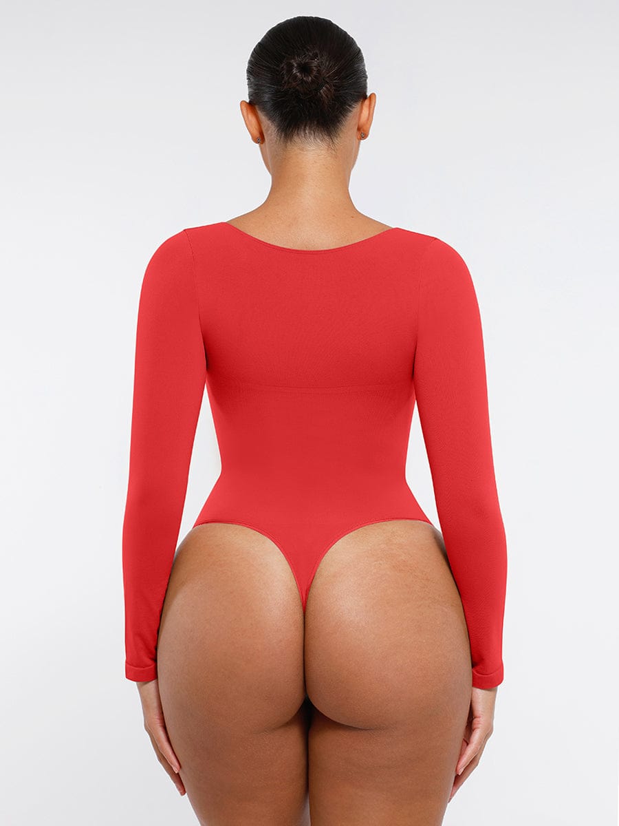Seamless Long Sleeve Comfort & Control Thong Bodysuit