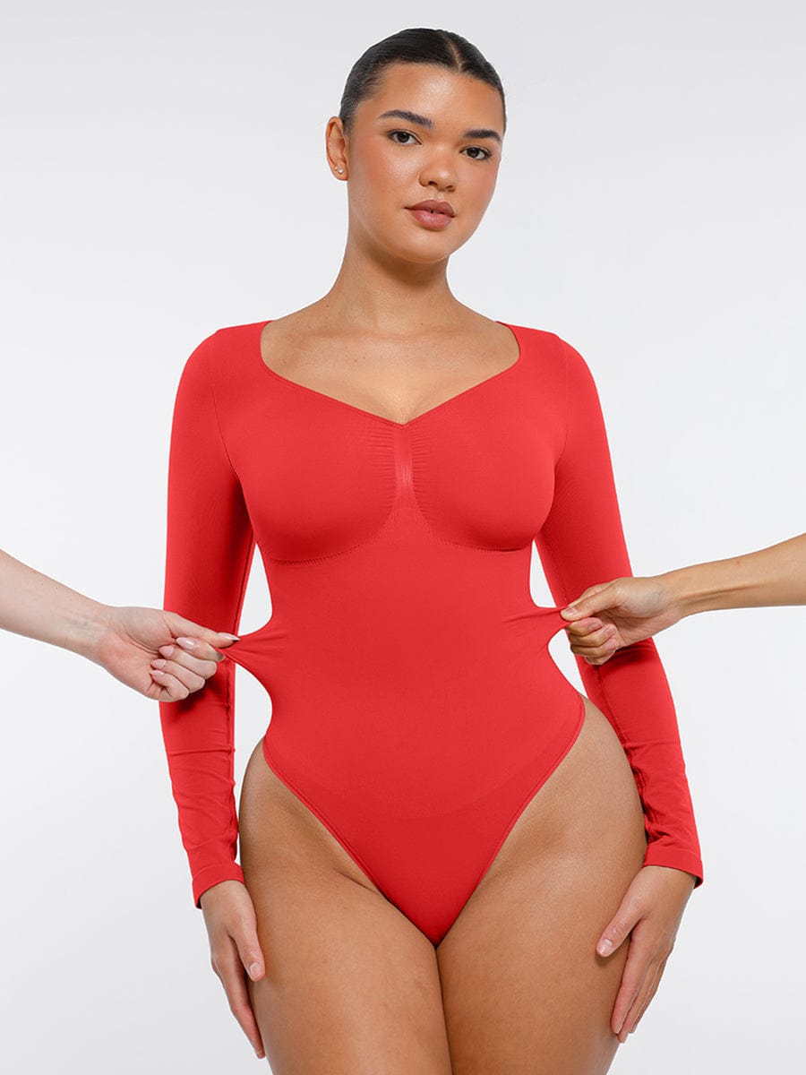 Seamless Long Sleeve Comfort & Control Thong Bodysuit