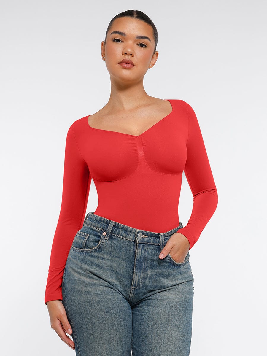 Seamless Long Sleeve Comfort & Control Thong Bodysuit