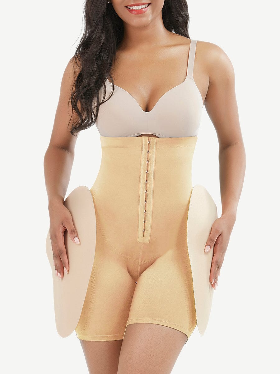 High-Waist Tummy Control Shapewear with Removable Hip Enhancers