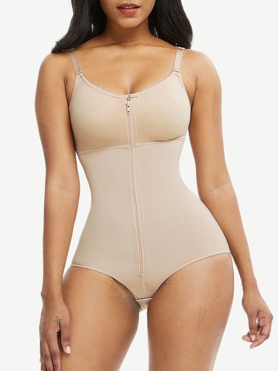 Plus Size Post-Surgery Full Body Shaper with Invisible Zipper and Comfort Fit