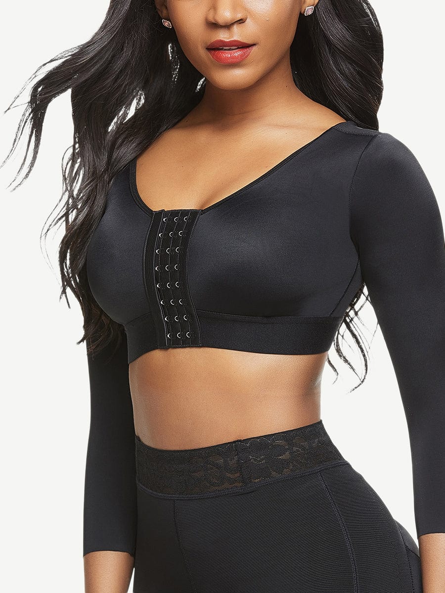 Post-Surgical Slimming Crop Shapewear with 3-Row Hooks