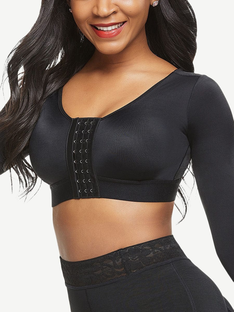 Post-Surgical Slimming Crop Shapewear with 3-Row Hooks